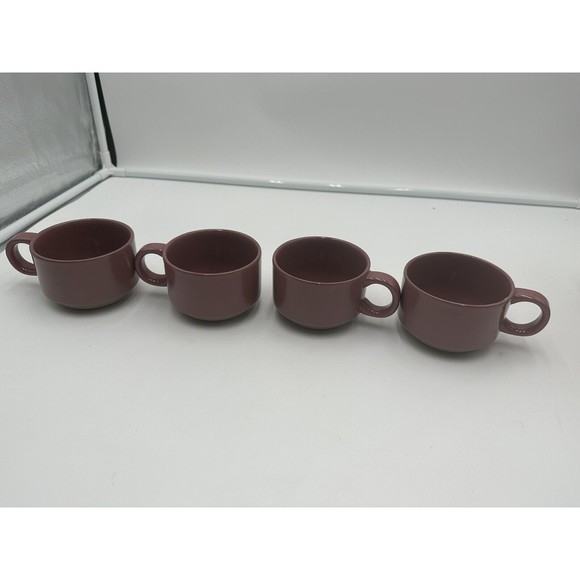 Midwinter Stoneware Rose Quartz Cups Set Of 4 - Picture 1 of 6